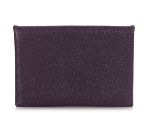 Hermès Ultraviolet Chèvre Calvi Card Holder