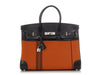 Hermès LE Orange Toile and Black Box Calfskin Potamus Birkin 35