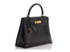 Hermès Vintage Black Box Calfskin Kelly 28