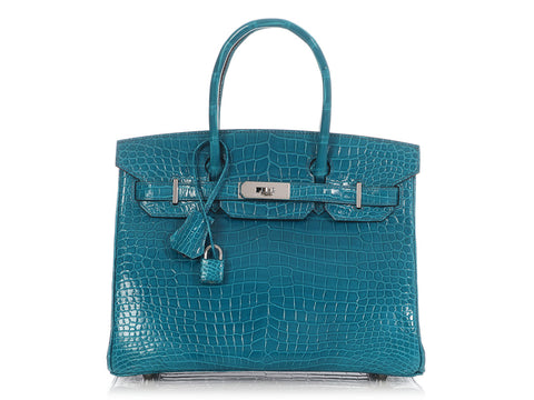 Hermès Bleu Izmir Shiny Niloticus Crocodile Birkin 30