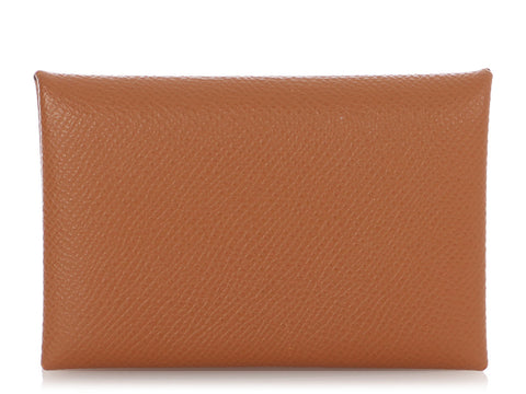 Hermès Gold Epsom Calvi Card Holder