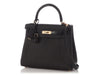 Hermès Black Togo and Lizard Kelly Touch 25
