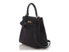 Hermès Black Togo and Lizard Kelly Touch 25