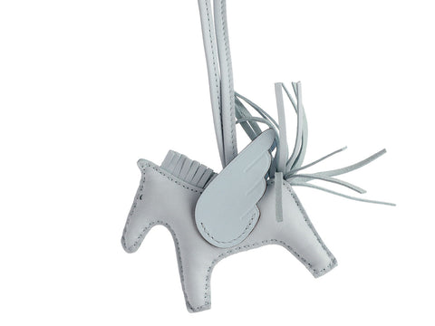 Hermès Bleu Brume Lambskin Pégase Rodeo Bag Charm PM
