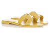 Hermès Yellow Calfskin Oran Slides