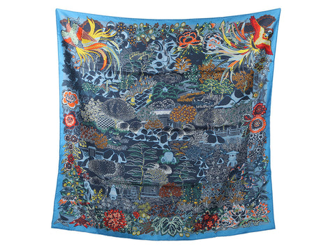 Hermès Mille Feuilles de Soi Silk Double Face Scarf 90cm