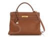 Hermès Vintage Gold Courchevel Kelly 32