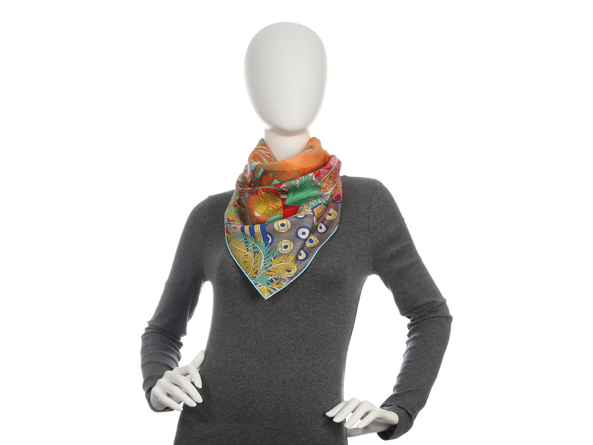 少量入荷♪【HERMES】SPLASH PARK カシミアシルクショール 140CM Hermès Splash Park Cashmere Silk Shawl 140cm