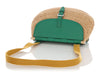 Hermès Vert Vertigo Swift and Osier Wicker Panier de Pêche