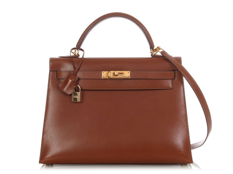 Hermès Noisette Box Calfskin Kelly 32