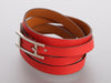 Hermès Red Swift Behapi Triple Tour Bracelet