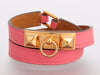 Hermès Rose Azalée Swift Rivale Double Tour Bracelet