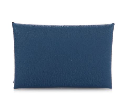 Hermès Deep Blue Epsom Calvi Card Holder