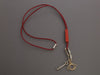 Hermès Red Leather and Lizard Curiosite Charm Pendant Necklace