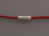 Hermès Red Leather and Lizard Curiosite Charm Pendant Necklace