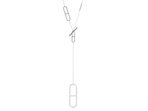 Hermès Sterling Silver Ever Chaine d’Ancre Lariat Necklace