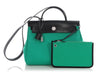 Hermès Menthe Toile Officier and Black Vache Hunter Herbag Zip 31