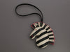 Hermès Black and White Lambskin GeeGee Savannah Bag Charm