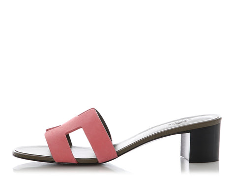 Hermes Brown and Pink Oasis Sandals