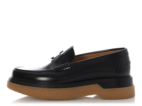 Hermes Black Dublin Loafers
