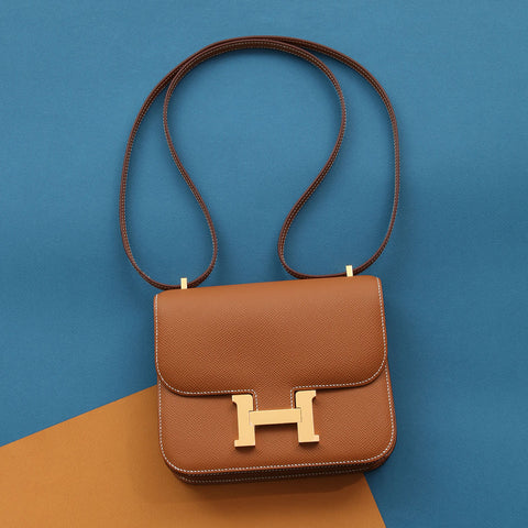 Hermès Gold Epsom Constance Mirror 18