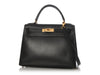 Hermès Vintage Black Box Calfskin Kelly 28