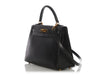 Hermès Vintage Black Box Calfskin Kelly 28