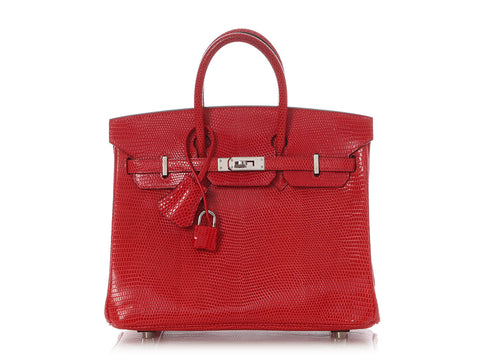 Hermès Bougainvillea Shiny Lizard Birkin 25
