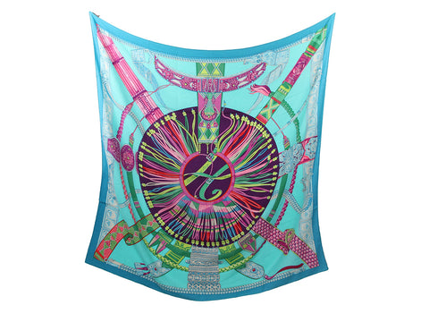 Hermès Ceintures et Liens Cashmere Silk Shawl 140cm