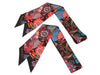 Hermès Fleurs et Papillons de Tissus Silk Twilly Pair