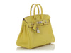 Hermès Lime and Bleut Novillo Verso Birkin 25