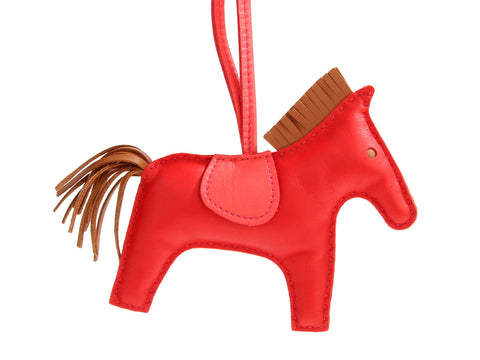 Hermès Rouge Indien Lambskin Rodeo MM