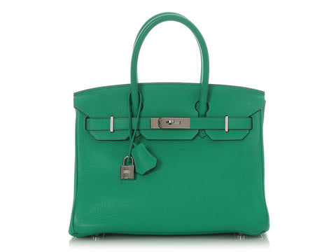 Hermès Menthe Clémence Birkin 30
