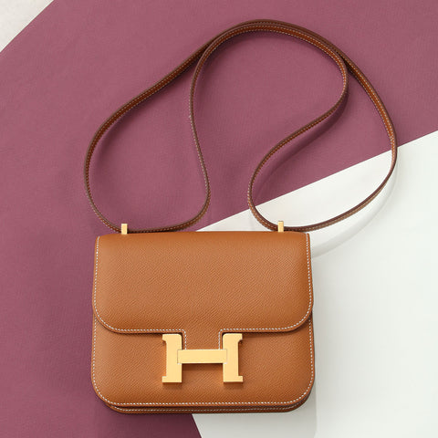 Hermès Gold Epsom Constance Mirror 18