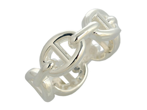 Hermès Sterling Silver Chaîne d’Ancre Enchaînée Ring