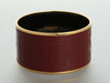 Hermès Extra Wide Burgundy Enamel Sellier Bangle