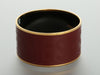 Hermès Extra Wide Burgundy Enamel Sellier Bangle