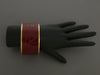 Hermès Extra Wide Burgundy Enamel Sellier Bangle