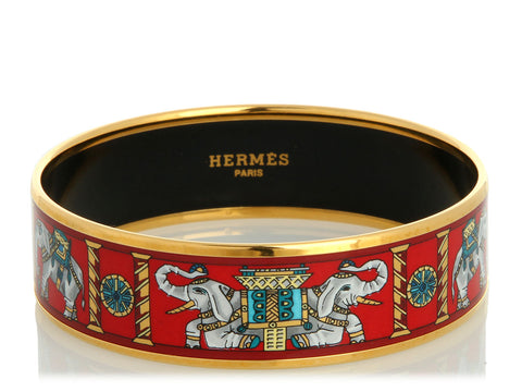 Hermès Wide Torana Elephant Enamel Bangle