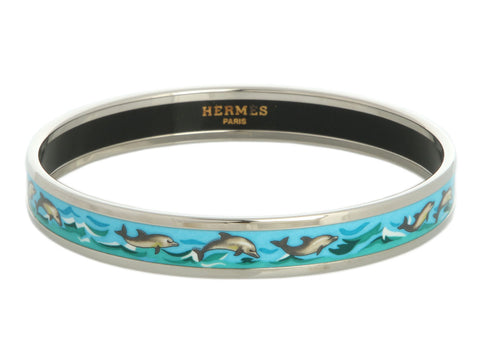 Hermès Narrow Enamel Dolphins Bangle