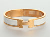 Hermès Narrow White Clic-Clac Bracelet