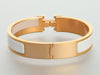 Hermès Narrow White Clic-Clac Bracelet