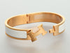 Hermès Narrow White Clic-Clac Bracelet