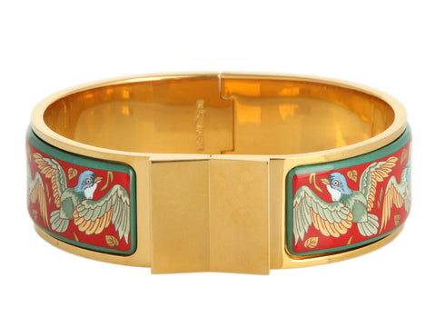 Hermès Wide Les Intrus Birds Bangle