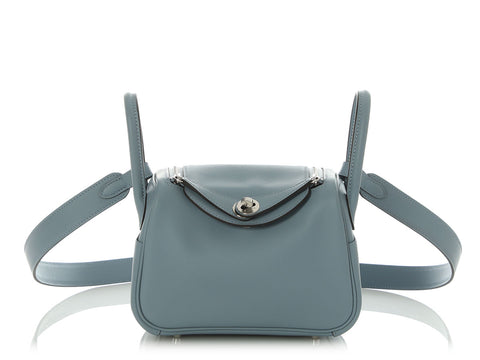 Hermès Mini Bleu Lin Swift Lindy 20