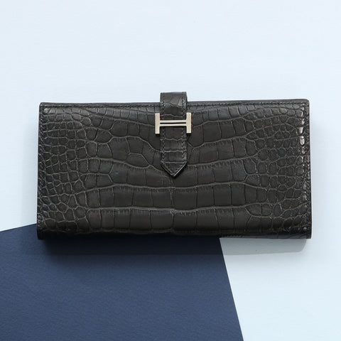 Hermes black alligator Bearn wallet