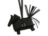 Hermès Black Lambskin Plush Rodeo Robeo Bag Charm PM