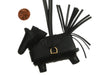 Hermès Black Lambskin Plush Rodeo Robeo Bag Charm PM