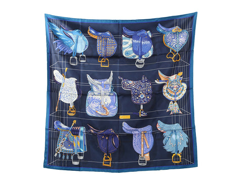 Hermès Tous en Selle Silk Scarf 90cm