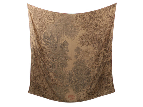 Hermès All'Orto Botanico di Palermo Cashmere Silk Shawl 140cm